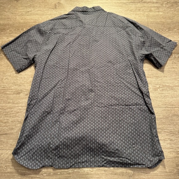VOYAGER Shirt Mens XL Gray Geometric Print Short Sleeve Button Up  Cotton Adult - Picture 5 of 9